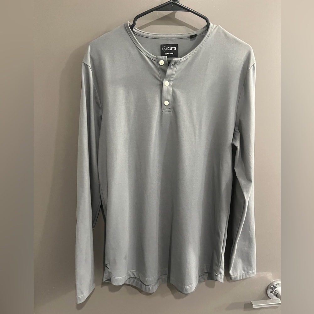 Cuts Clothing Men's Long Sleeve Sage Curve Henley